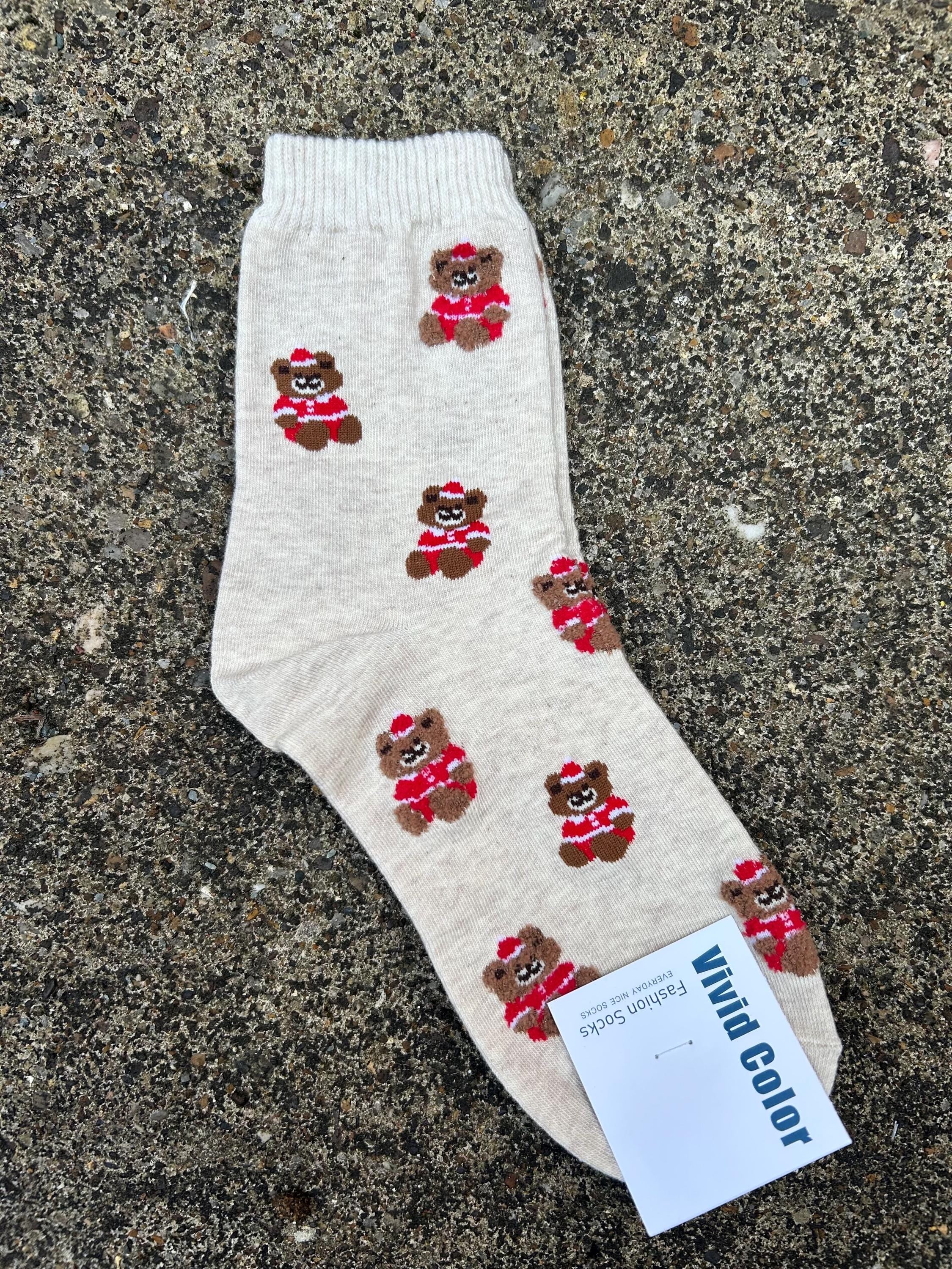 Teddy Bear Christmas Socks