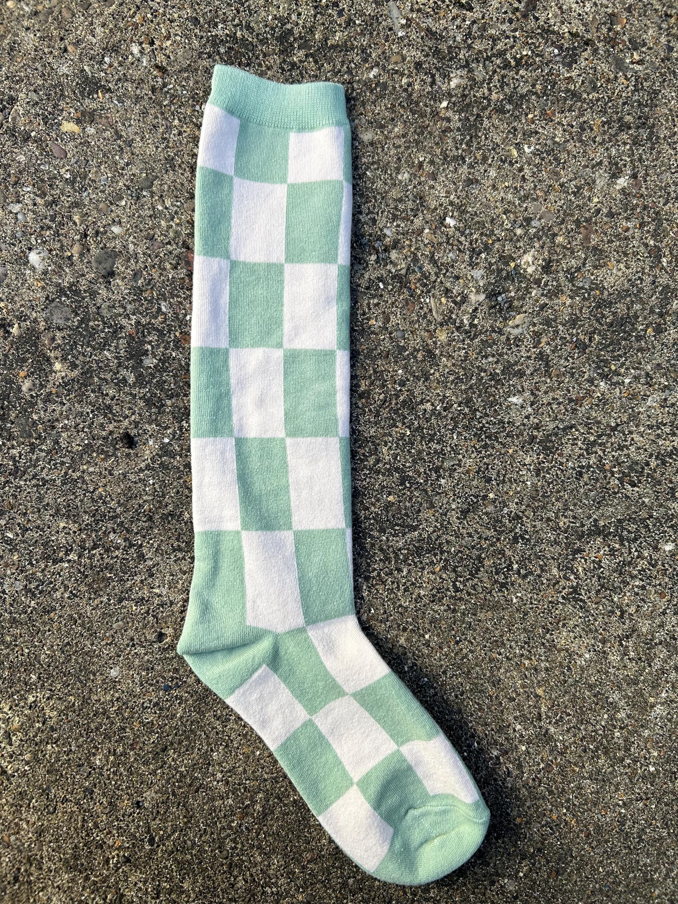 Checkerboard Knee Length Socks