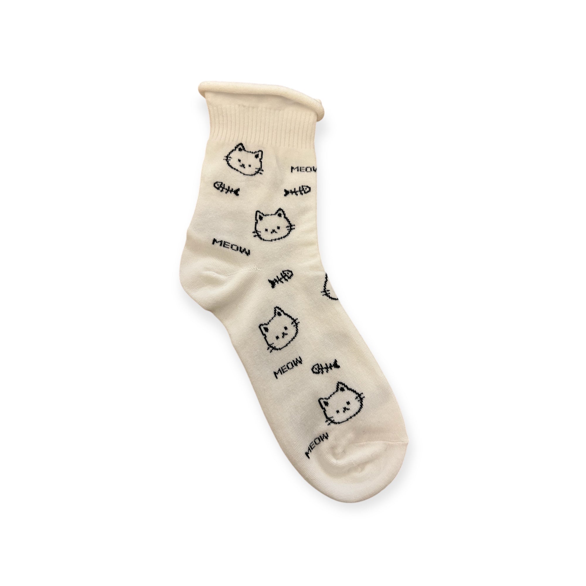 Stylish Rolled-Up Cat socks