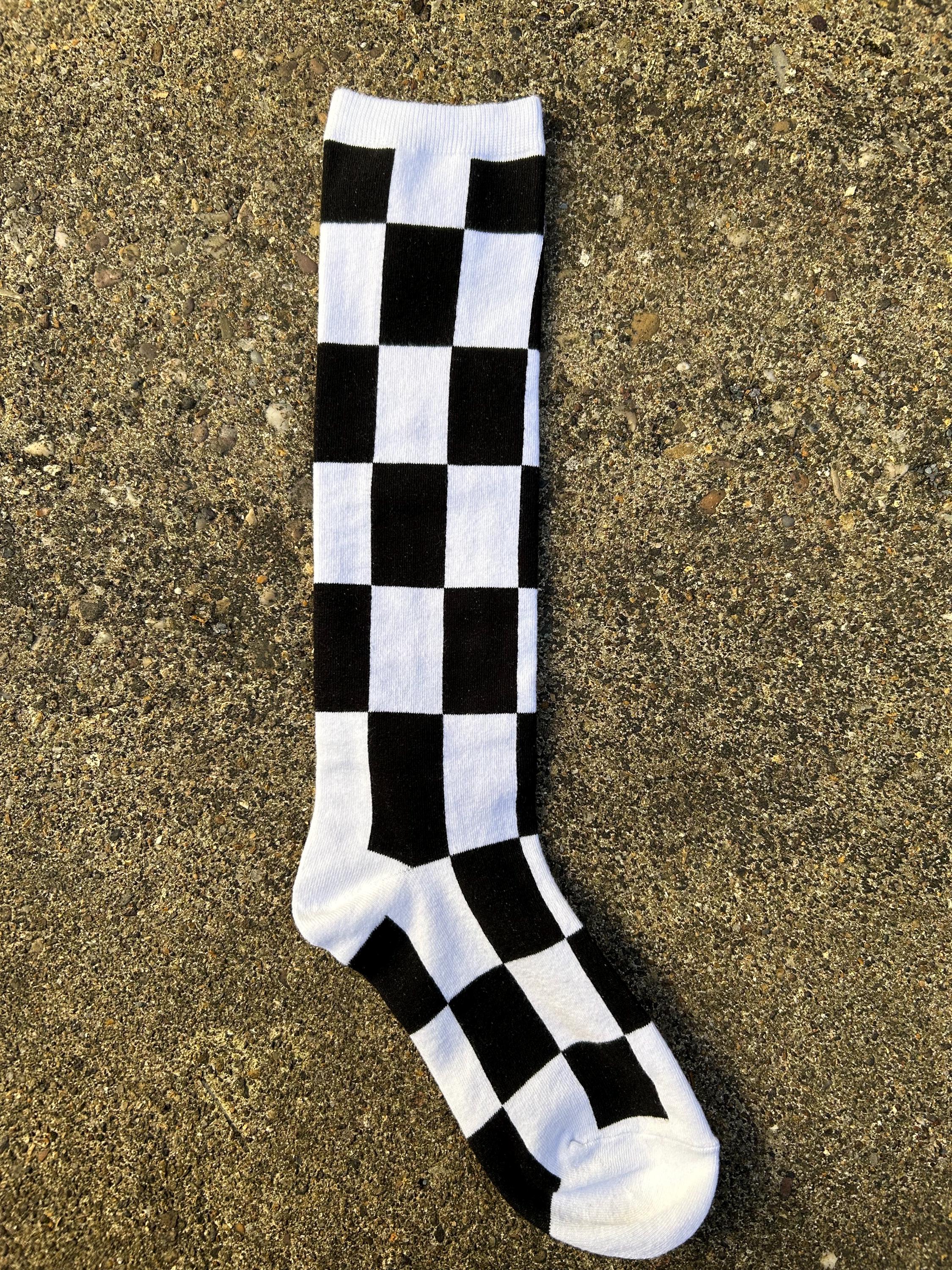 Checkerboard Knee Length Socks