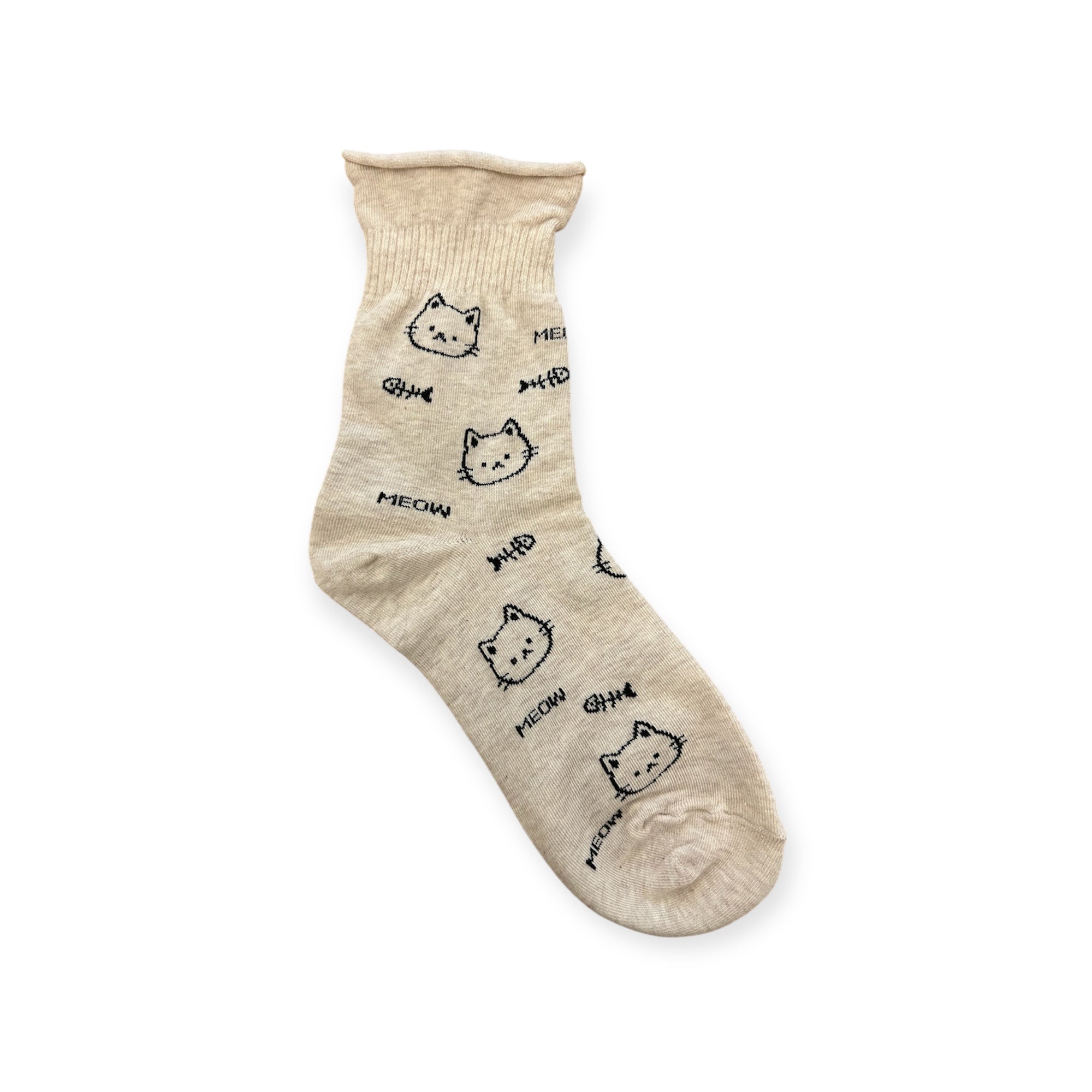 Stylish Rolled-Up Cat socks