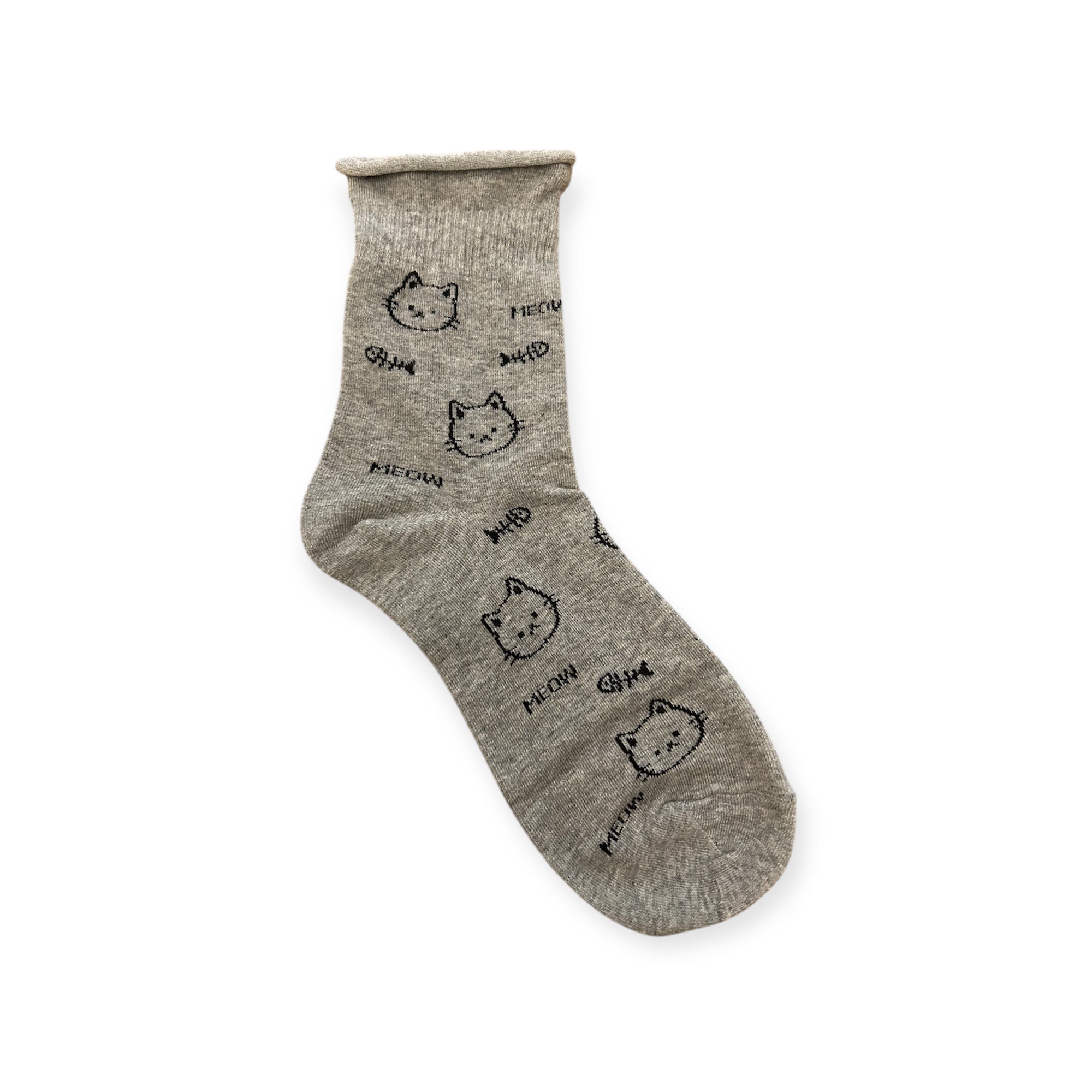 Stylish Rolled-Up Cat socks
