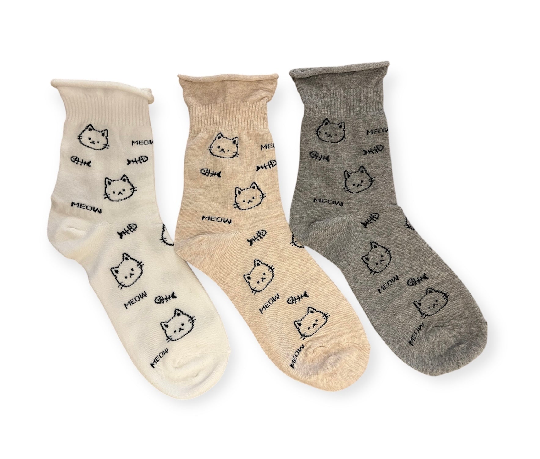 Stylish Rolled-Up Cat socks