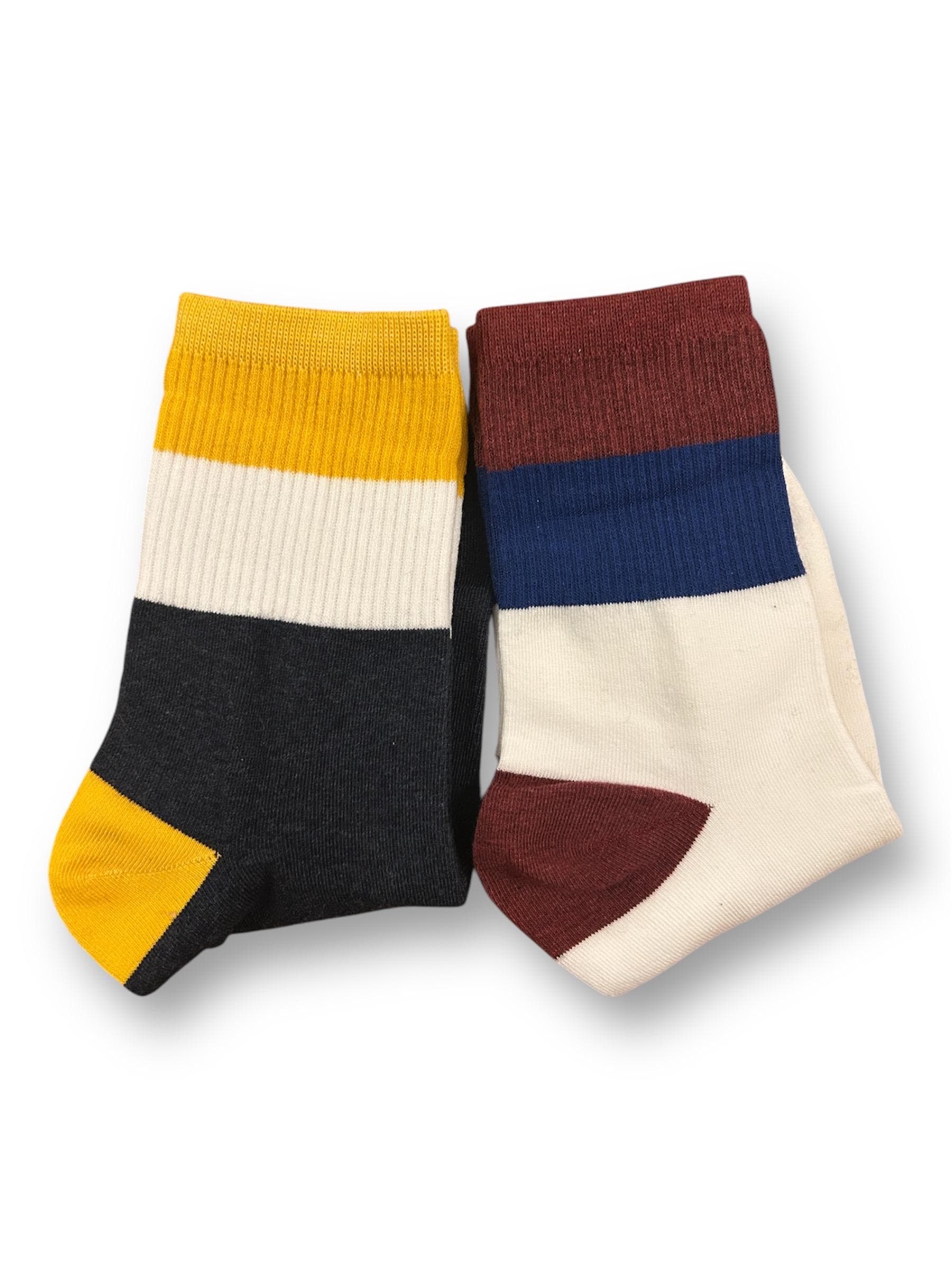 Retro Color Block Men's Socks