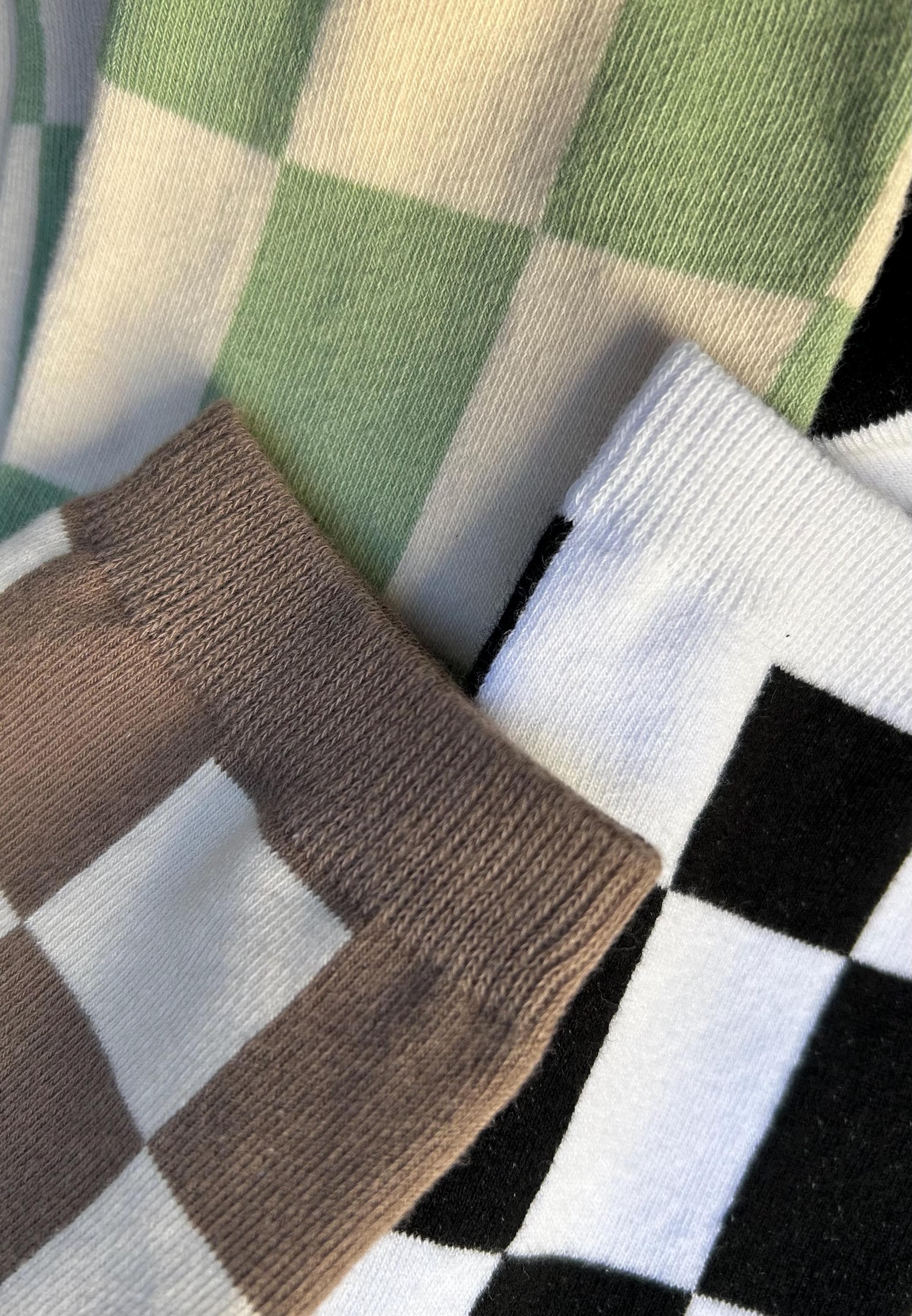 Checkerboard Knee Length Socks