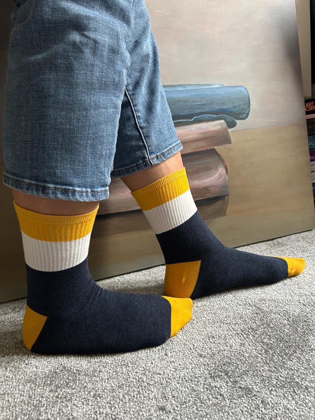 Retro Color Block Men's Socks