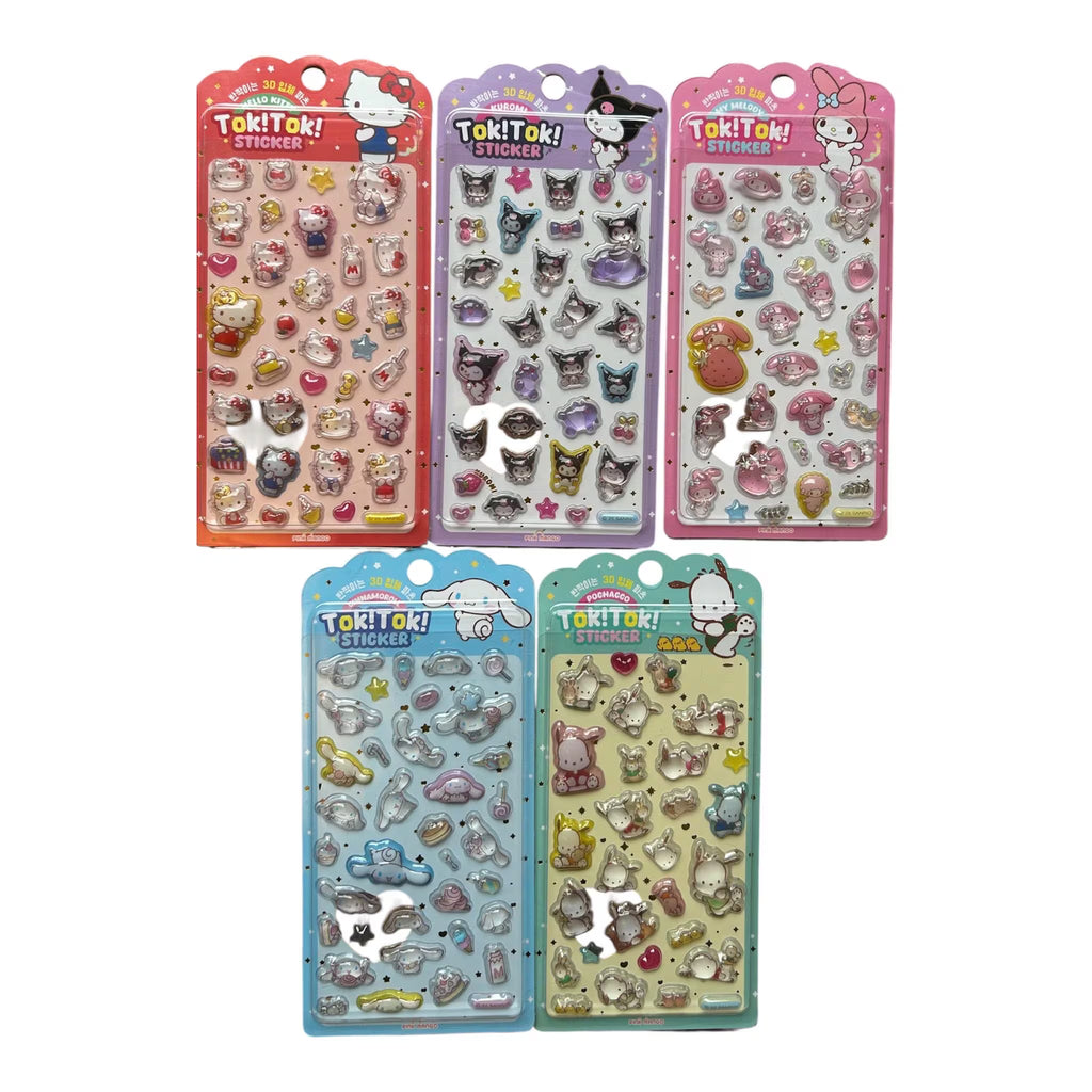 Hello Kitty, Kuromi, My melody, Cinnamoroll, Pochacco Stickers - 3D style